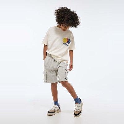 Short cargo élastiqué en molleton uni en coton BIO GOTS MONOPRIX