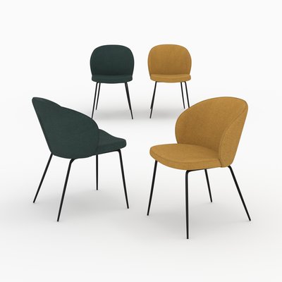 Pack 4 chaises en tissu bouclé - GROOM RENDEZ-VOUS DÉCO
