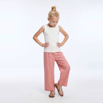 Pantalon taille élastiqué fluide large uni MONOPRIX