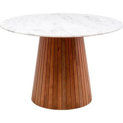 Table ronde en marbre et manguier, GRACE KARE DESIGN