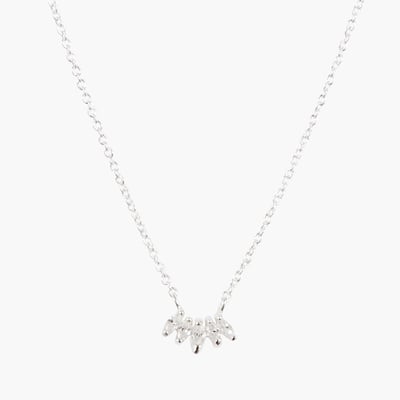 Collier pétales zirconium Argent Garanti BALABOOSTE