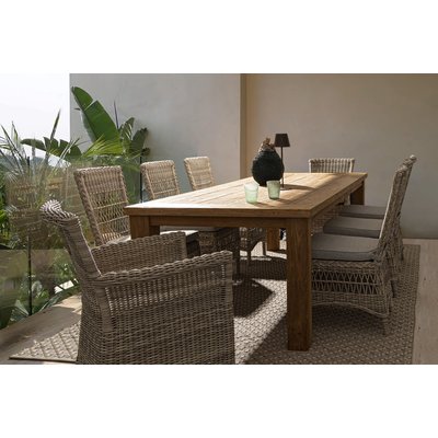 Table de jardin rectangulaire en teck recyclé L240 - SAINT MALO HELLIN, DEPUIS 1862