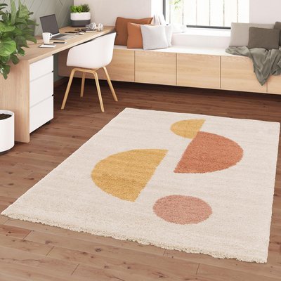 Tapis shaggy tissé motif géométrique AURORA 3 UN AMOUR DE TAPIS