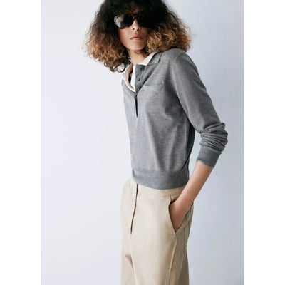 Pull col polo à poche MANGO