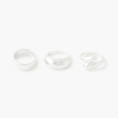 Set de 3 bagues argentées BALABOOSTE