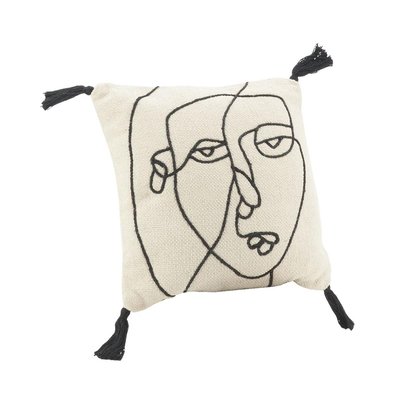 Coussin en coton Visage 45 x 45 cm AUBRY GASPARD