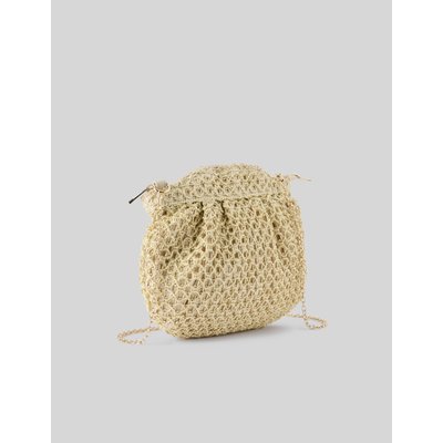 Sac en paille crochet doré BZB