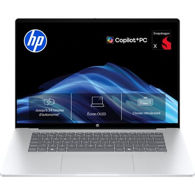 Ordinateur portable OmniBook 5 16-bf0005nf 16 pouces OLED Snapdragon X 16 Go RAM LPDDR5x SSD 512 Go Copilot+PC HP