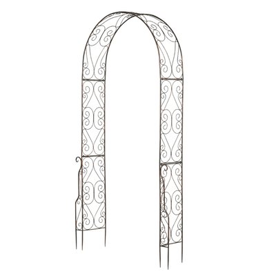 Arche de jardin style fer forgé métal époxy noir vieilli cuivré OUTSUNNY