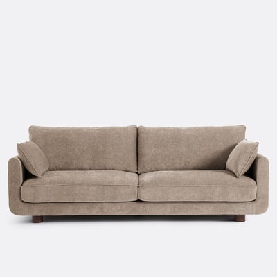 Canapé droit 2, 3, 4 ou 5 places, en polyester chiné, EMILIO  LA REDOUTE INTERIEURS