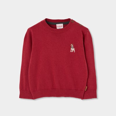 Pull garçon avec broderie chien BOBOLI
