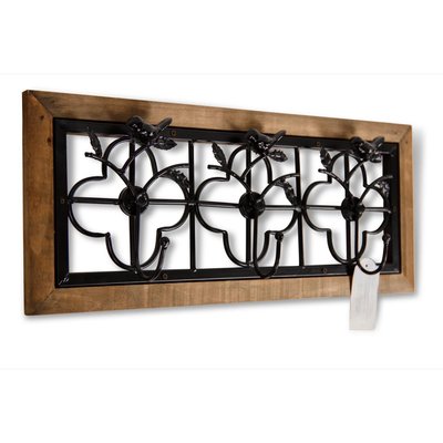 Patère Portemanteau Bois 3 Accroches Marron DECORATION D’AUTREFOIS