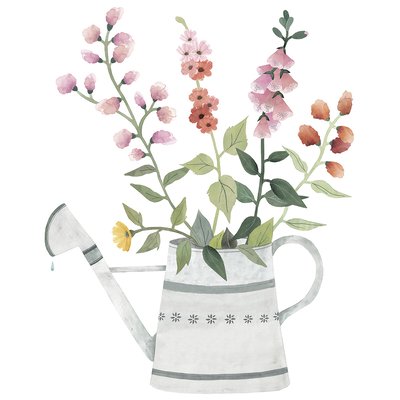Stickers muraux arrosoir et fleurs QUEYRAN LILIPINSO