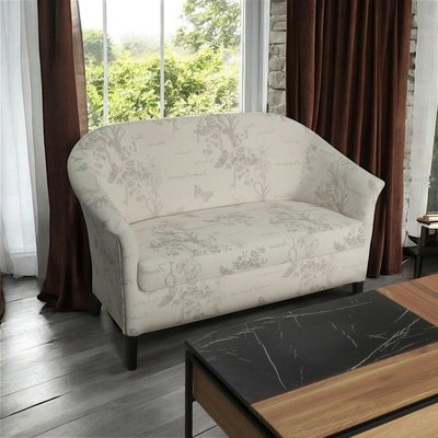 Banquette cabriolet 2 places tissu papillon gris MIRA PIER IMPORT