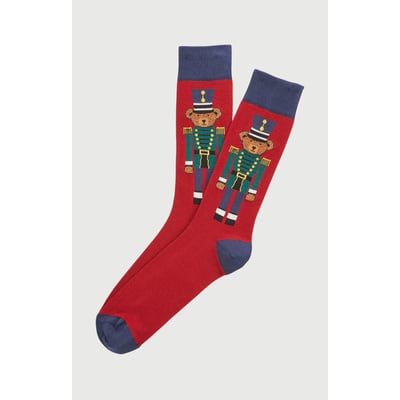 Chaussettes en coton imprimé Teddy Casse-noisette Bordeaux ARTHUR