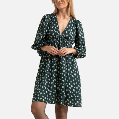 Robe courte imprimé floral, manches longues SEE U SOON