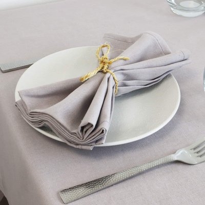 Lot de serviettes de table coton lin METIS LINANDELLE