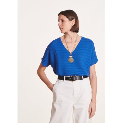 Pull oversize manches courtes et col V LA FEE MARABOUTEE