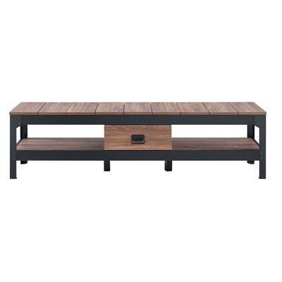 Meuble TV style industriel avec 2 niches et 1 tiroir - L150 cm CALICOSY