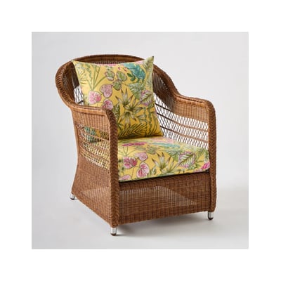 Fauteuil en résine BIARRITZ CHATAIGNE bouquet écru KOK