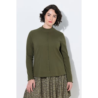 T-shirt en jersey côtelé, col montant ULLA POPKEN