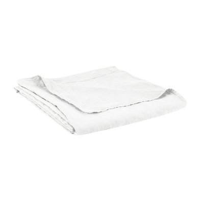 Drap plat en lin lavé, RÊVE DE LIN BLANC CERISE