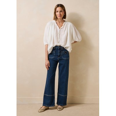 Jean droit taille haute en coton biologique LA FEE MARABOUTEE