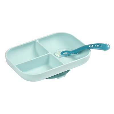 Set Repas Silicone 2 Pièces Compartimentés BEABA