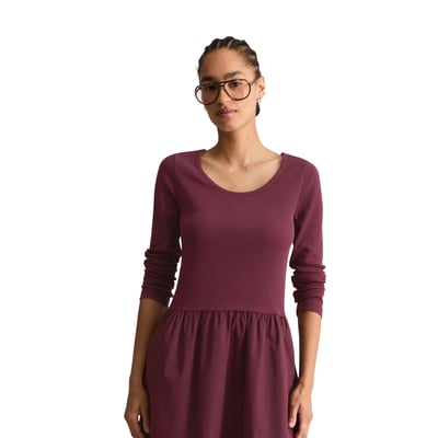 Robe évasée en jersey avec une jupe en popeline de coton MARC O’POLO DENIM