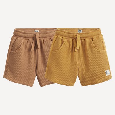 Lot de 2 shorts en maille nid d'abeille LA REDOUTE COLLECTIONS