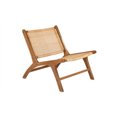 Fauteuil ethnique en bois teck massif et cannage en rotin naturel HAMMA MILIBOO