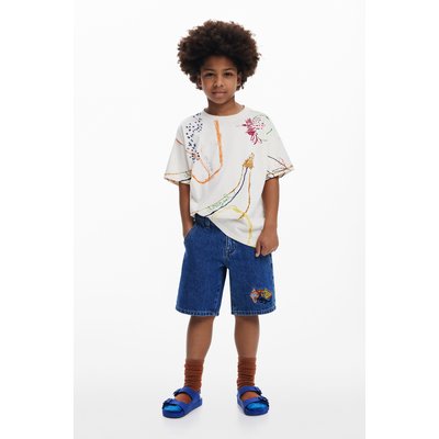 Bermuda en jean brodée DESIGUAL
