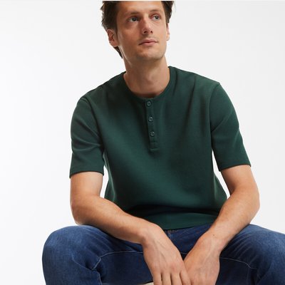 T-shirt col tunisien manches courtes LA REDOUTE COLLECTIONS