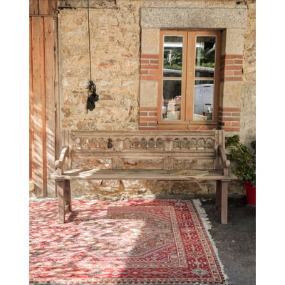 Grand banc aux arcades sculptées Antoine N°526 - Bon état DEBONGOUT