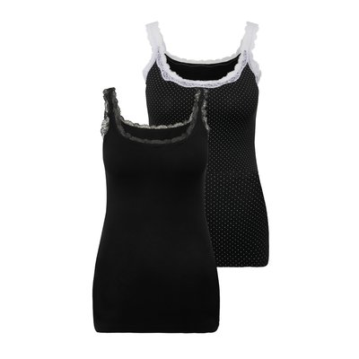 Lot de 2 maillots de corps avec dentelle ULLA POPKEN