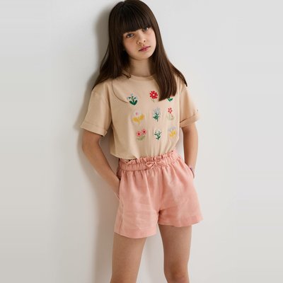 Short uni en lin MONOPRIX