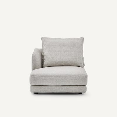 Linkes Sofa-Halbmodul, kombinierbar, aus meliertem Stoff, TIBERIO AM.PM
