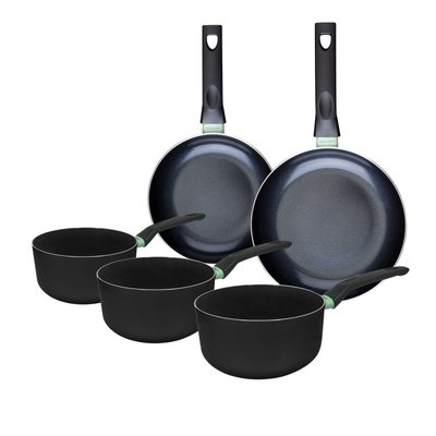 Ensemble de 2 poêles et 3 casseroles antiadhésives revêtement céramique Brandao FACKELMANN
