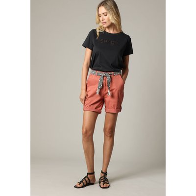Short mi-long avec ceinture ethnique à motifs et bas à revers KAIJA DEELUXE