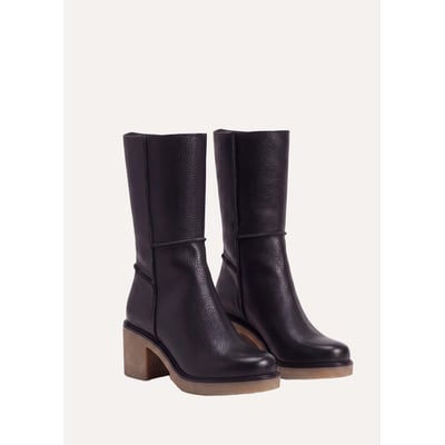 Bottines mi-mollet en cuir LA FEE MARABOUTEE