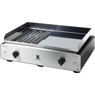 Plancha électrique GECIO2OA00 GECIO2OA00 inox zones barbecue/plancha 2 brûleurs à poser, 70x40 cm KRAMPOUZ