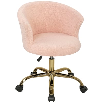 Chaise de bureau Polyester Rose HOMCOM