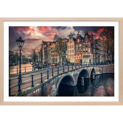 Affiche deco Amsterdam Canaux et ponts HEXOA