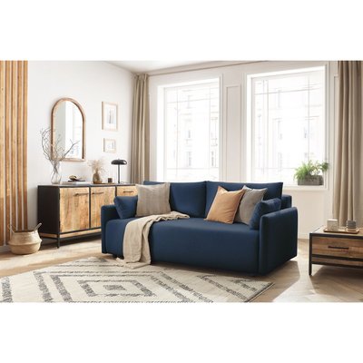 Canapé droit convertible 3 places en tissu, MARCEL BOBOCHIC