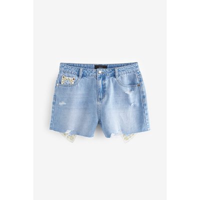 Short en jean à empiècement crochet NEXT