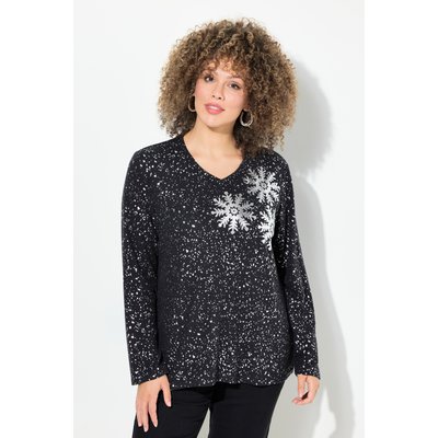 Sweat-shirt à col en V et manches longues ULLA POPKEN