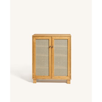 Meuble à chaussures en bois avec portes en rotin - HAYDÉ HANNUN
