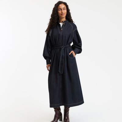 Dżinsowa sukienka maxi z długimi rękawami LA REDOUTE COLLECTIONS