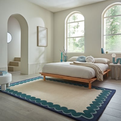 Tapis à bordure en laine WIGGLE FLAIR RUGS
