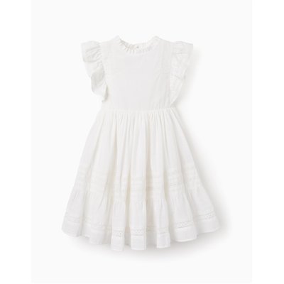 Robe en Coton Slub avec Détails en Dentelle 'Cérémonie' ZIPPY